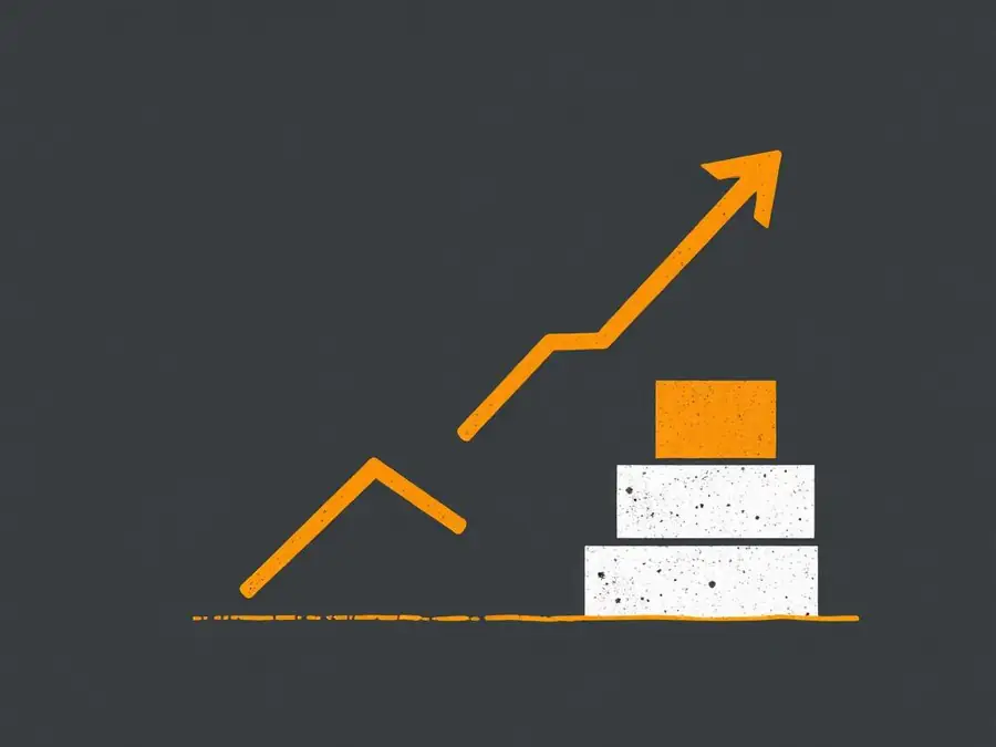 Abstract graphic of an upward performance arrow